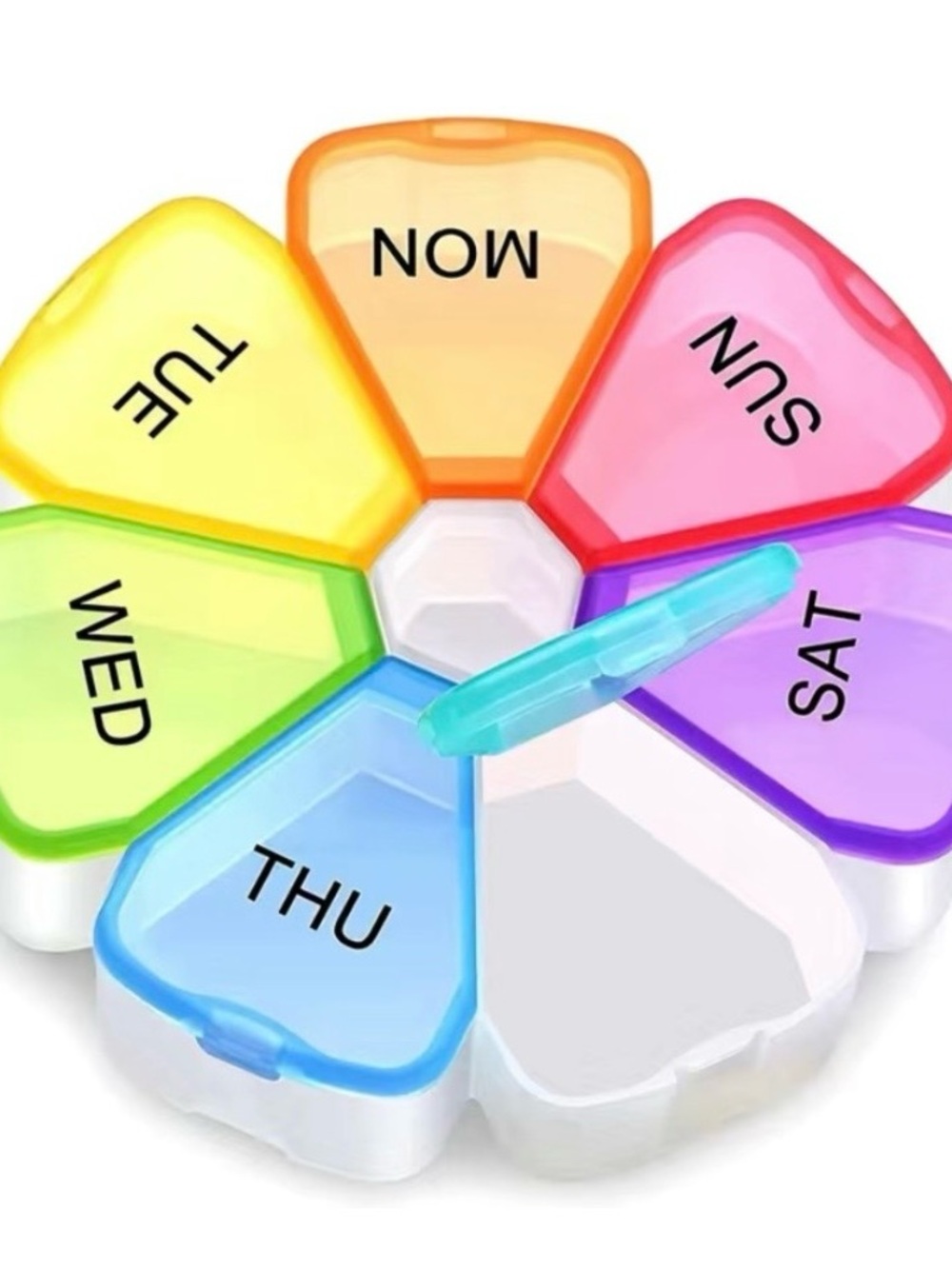 Weekly Pill Organizer - Rainbow 7-Day Container